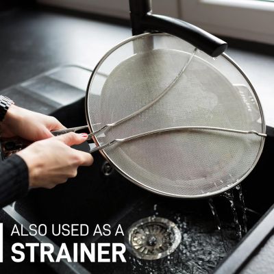 Large Splatter Screen for Frying Pan (13") - Stainless Steel Grease Splatter  Guard for Frying Pan