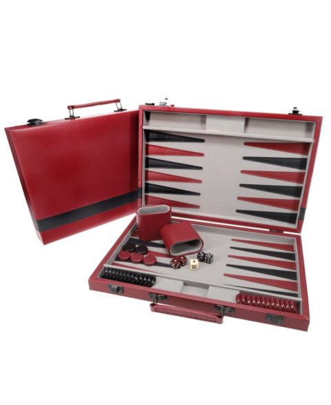 Детская настольная игра WE Games Leatherette 2-Player Backgammon Board Game, Ages 14+, цвет: Красный