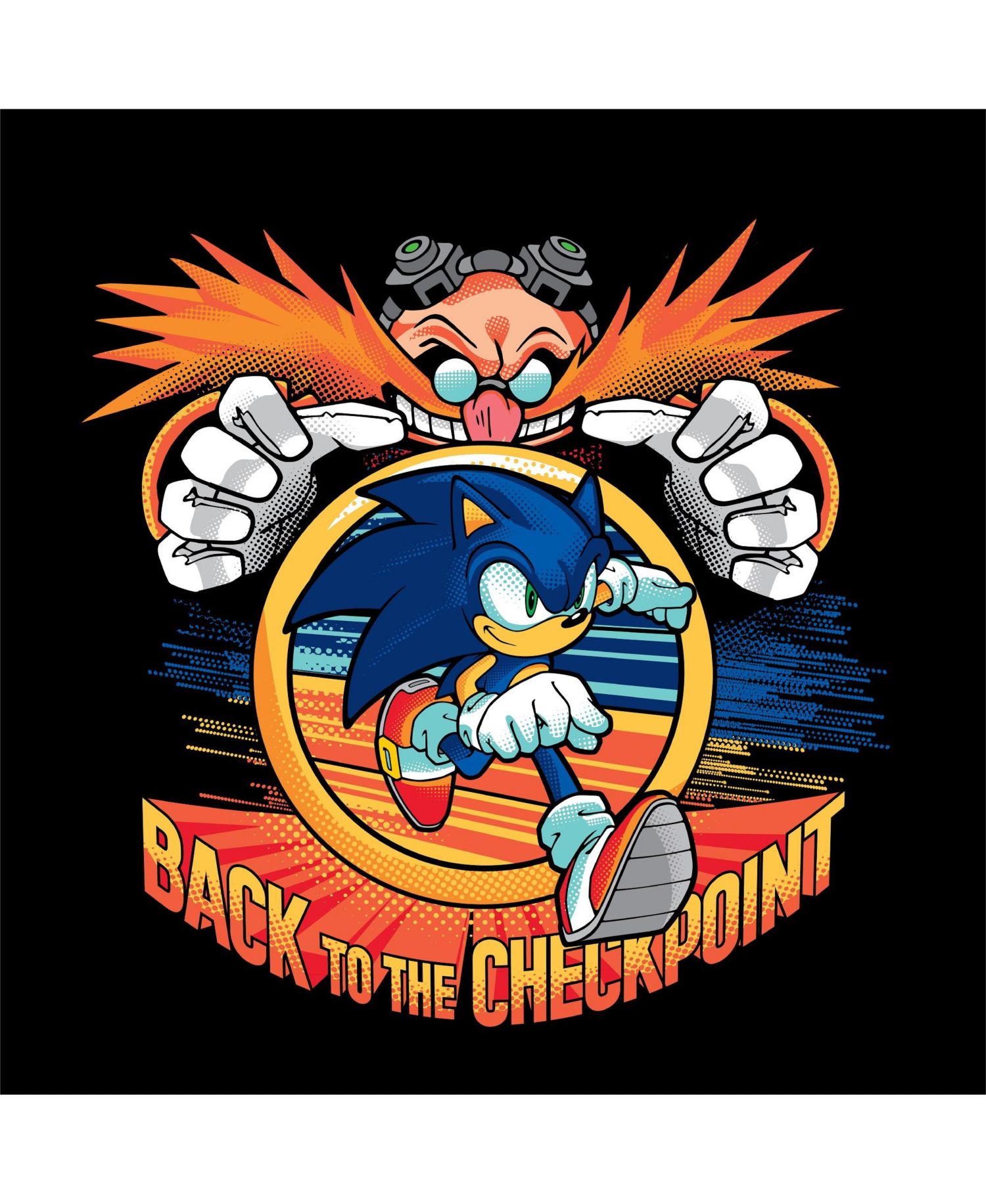 Boys Bioworld Dr. Eggman "Back To The Checkpoint" Youth Black Crew Neck Sweatshirt