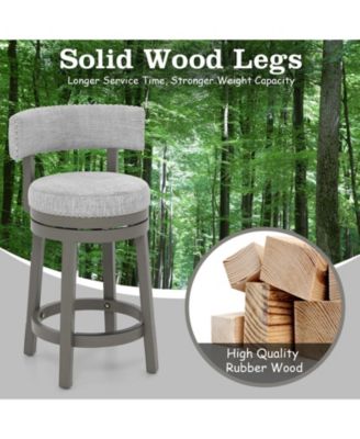 27 Inch Swivel Bar Stool with Upholstered Back Seat and Footrest