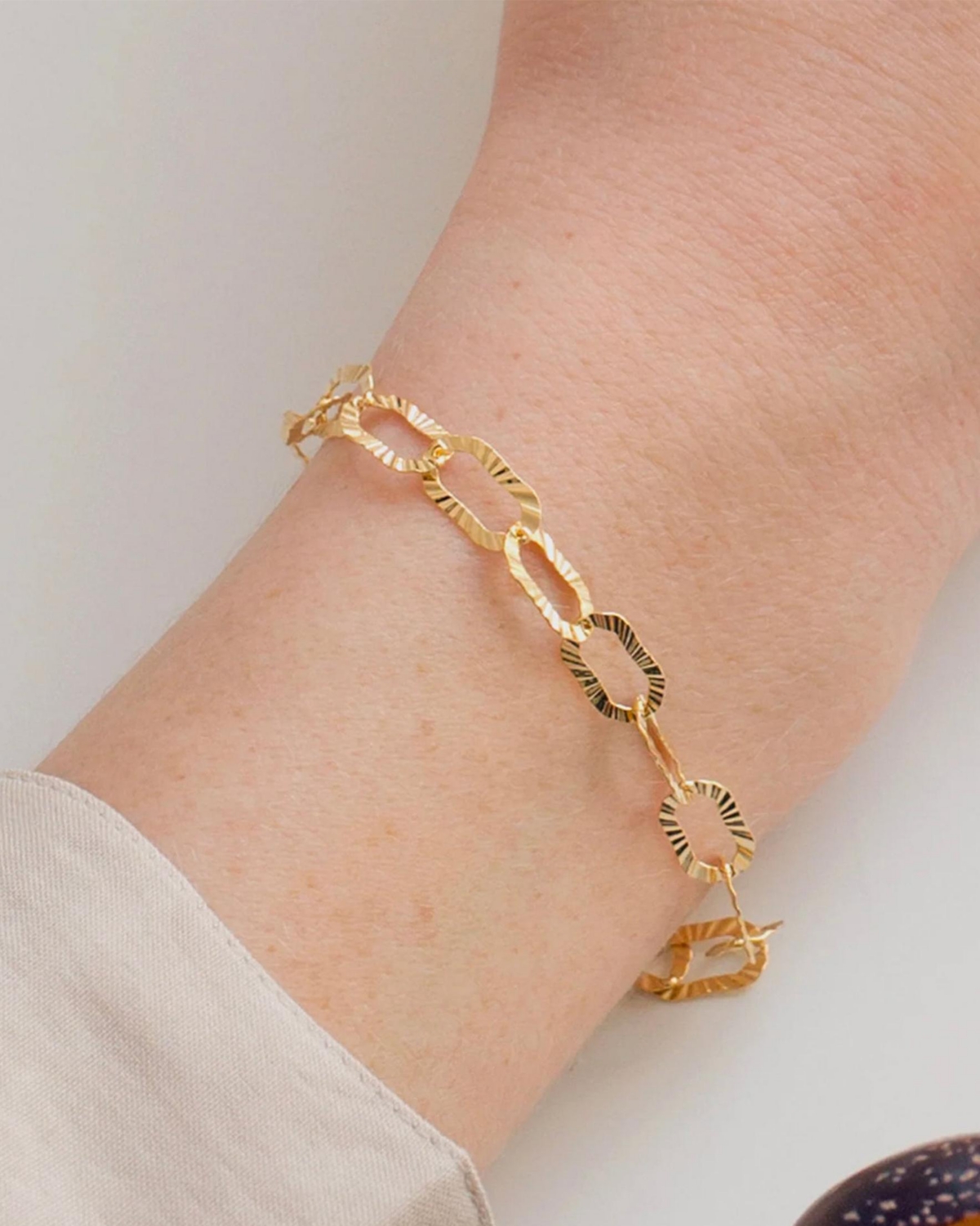 Bearfruit Jewelry Sterling Silver 18k Gold Plated Maddie Chain Bracelet
