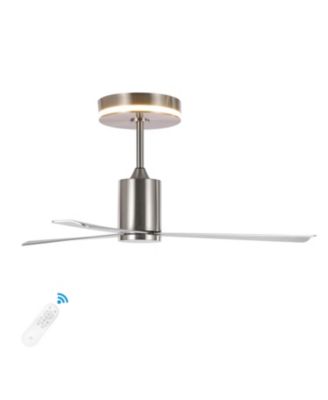 Levi 52" 1-Light Contemporary Minimalist 6-Speed Iron Height Adjustable Integrated LED Ceiling Fan with Remote, Black