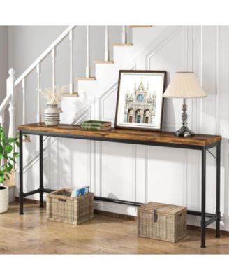 70.9 Inch Extra Long Console Table, Narrow Long Sofa Table Behind Couch, Entryway Hallway Table Industrial Height Bar Table for Living Room