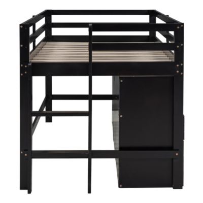  Loft Bed with Storage and Shelves