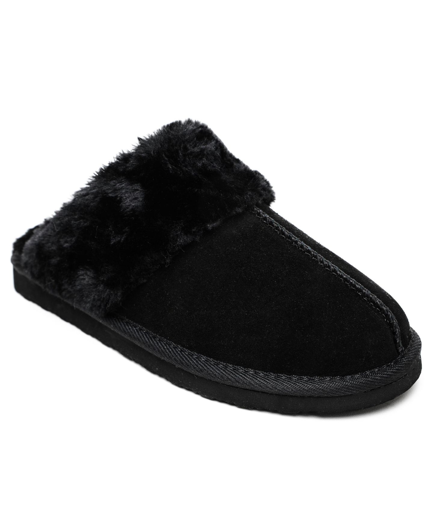 Женские тапочки Minnetonka Chesney Slippers, цвет: Чёрный — фото 1