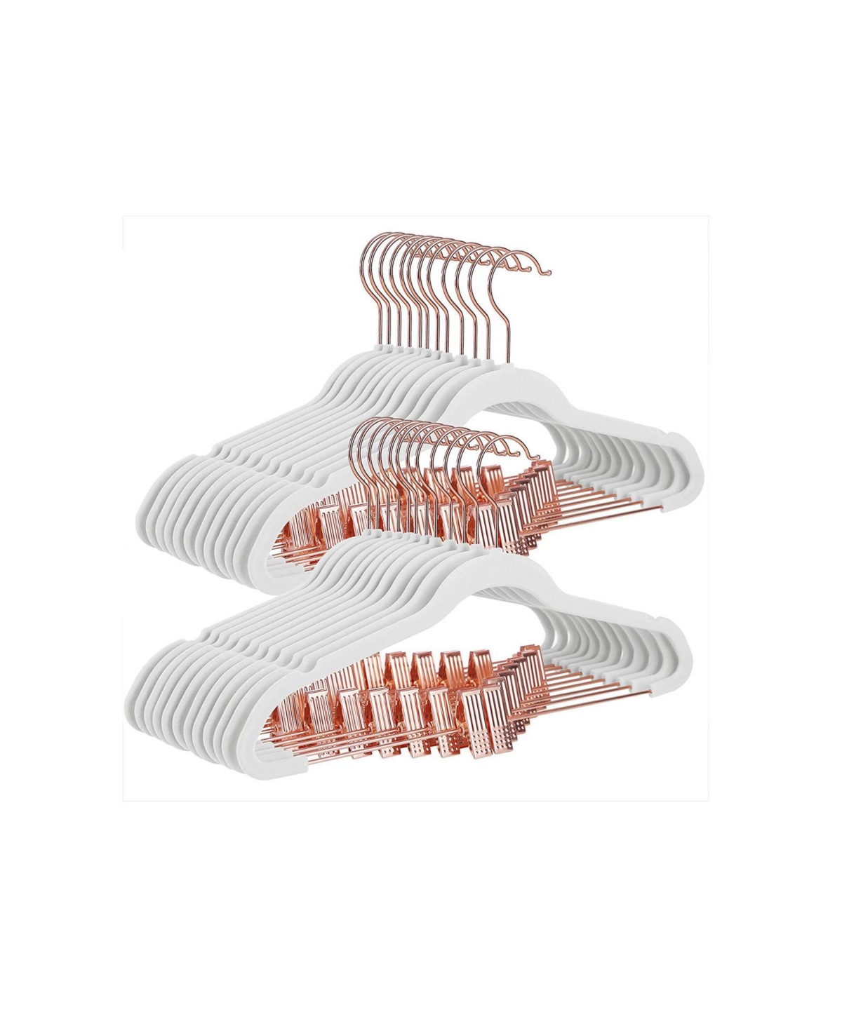 Slickblue 24-pack Velvet Hangers, Ultra Thin With Non Slip Rubber Coating, Movable Clips