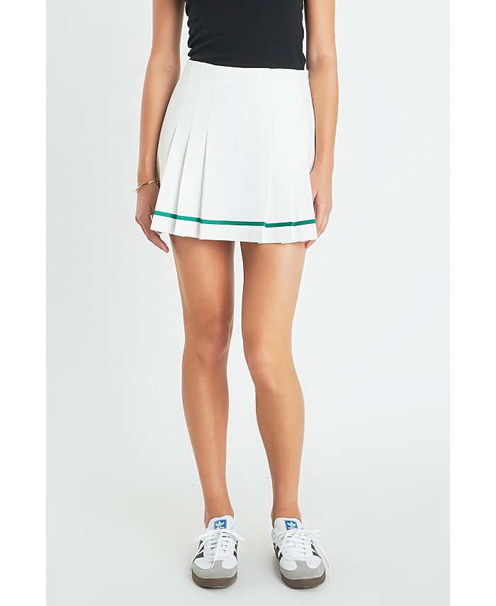 English Factory Women's Pleated Mid Rise Skorts Macy's