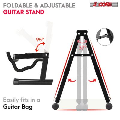Guitar Stand 2PC A Frame w Soft Foam Arm Non Slip Rubber for Acoustic Electric Bass