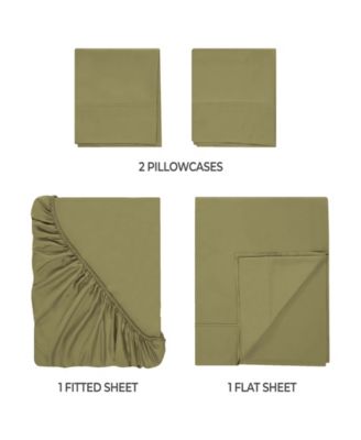 Solid Deep Pocket 400-TC Egyptian Cotton 3 Piece Sheet Set, Twin XL
