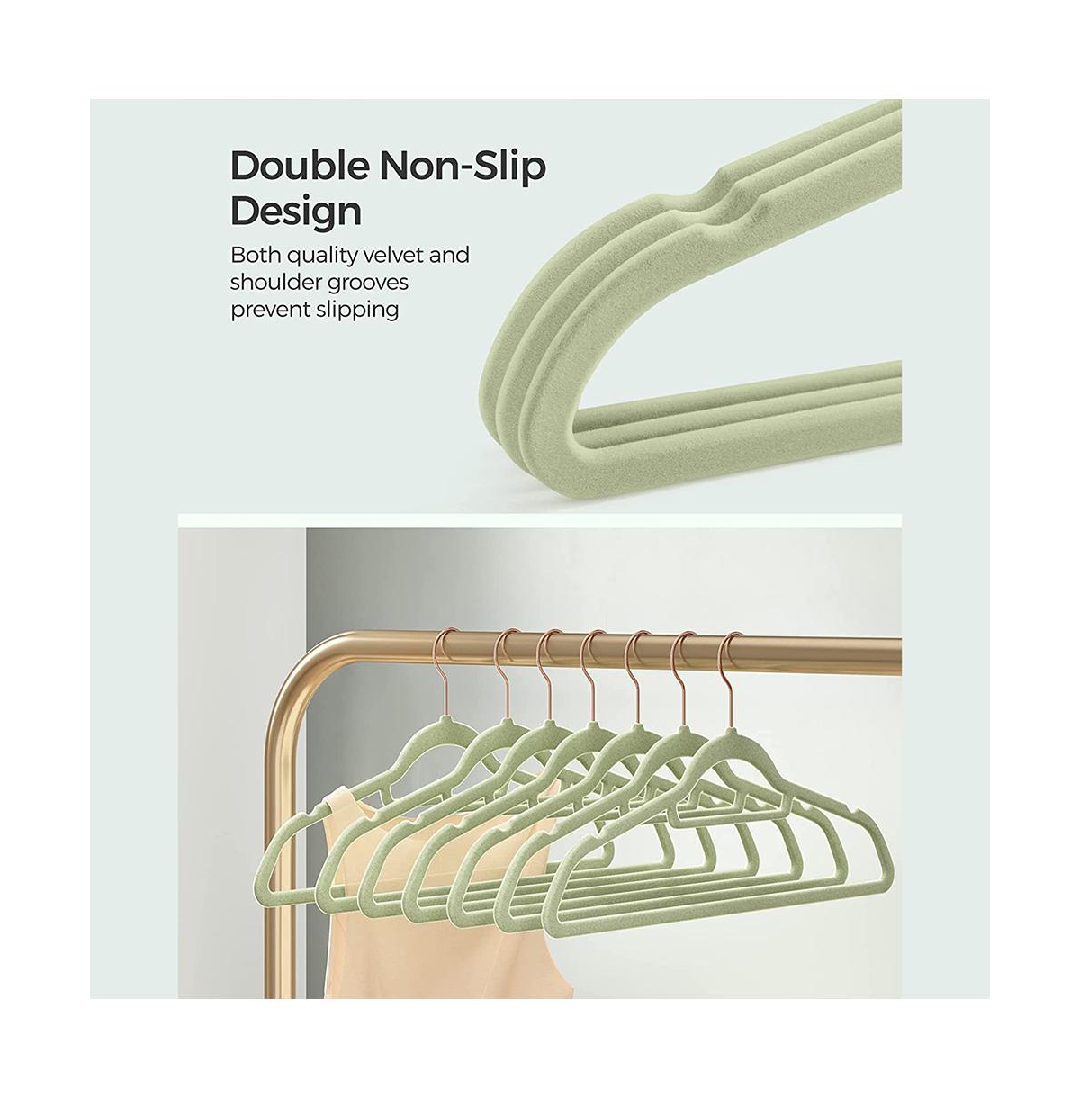 Slickblue Non-Slip Velvet Hangers with Swivel Hooks, Pack of for Coats, Shirts, and Trousers
