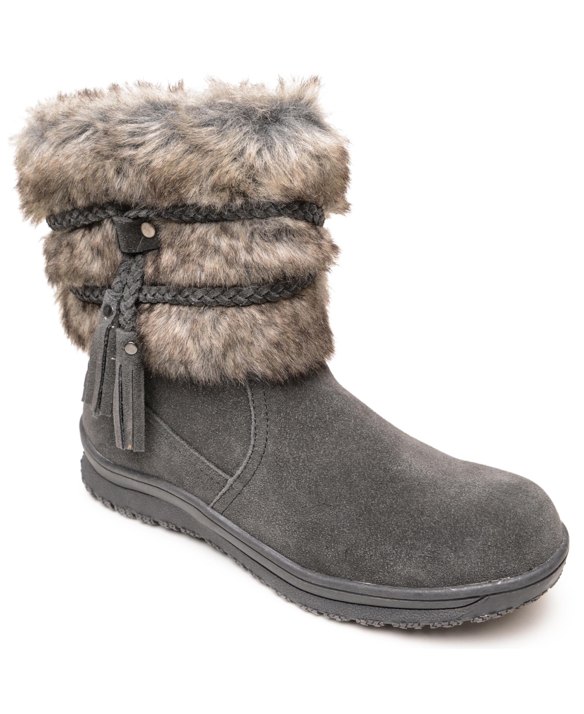 Women's Everett Faux Fur Trim Mid-Calf Boots - Charcoal