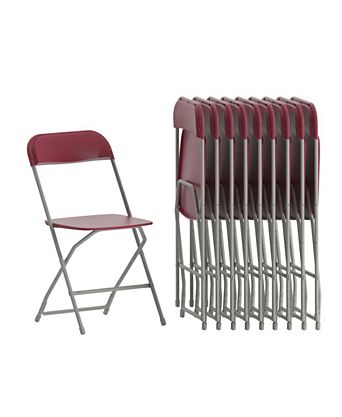 Set Of 10 650 Llb Weight Capacity Plastic Stackable Folding Plastic Chairs