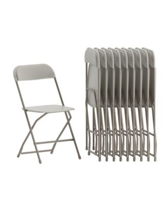 Set Of 10  650 Llb Weight Capacity  Plastic Stackable Folding Plastic Chairs