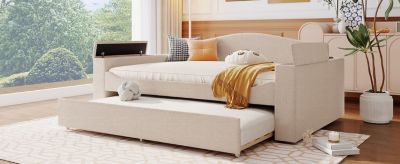 Streamdale Upholstered Daybed with Storage, Trundle and Audio System