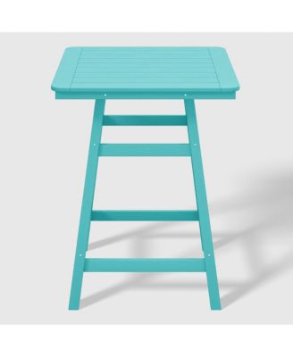Square Outdoor Patio Counter High Bistro Bar Table With Umbrella Hole