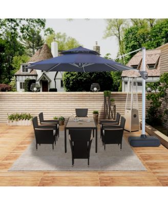 11 ft Octagon Patio Cantilever Umbrella with Cover and Base Included, Red