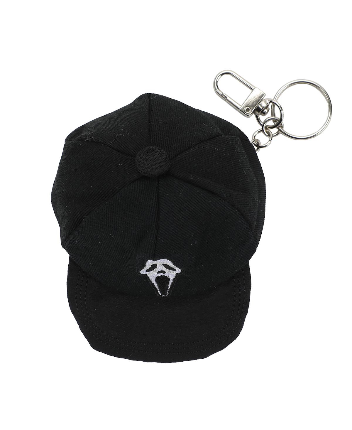 Logo Black Mini Wool Hat Keychain With Storage Pocket - Black