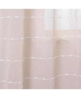 Farmhouse Textured Grommet Sheer Window Curtain Panels