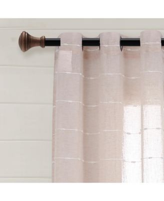 Farmhouse Textured Grommet Sheer Window Curtain Panels