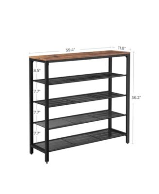 INDESTIC Shoe Rack with 4 Mesh Shelves and Large Top for Bags