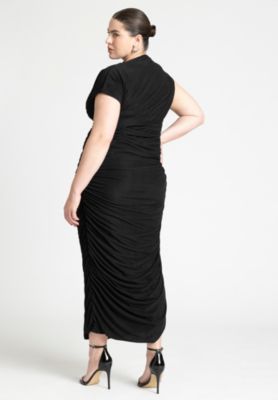 Plus Size Draped Asym Dress