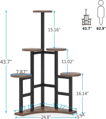 Corner 6-Tier Tall Plant Stand – Tiered Indoor Flower Shelf & Planter Organizer for Living Room or Balcony