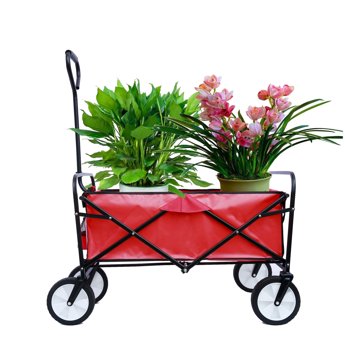 Streamdale Furniture Folding Wagon Garden Shopping Beach Cart - Red
