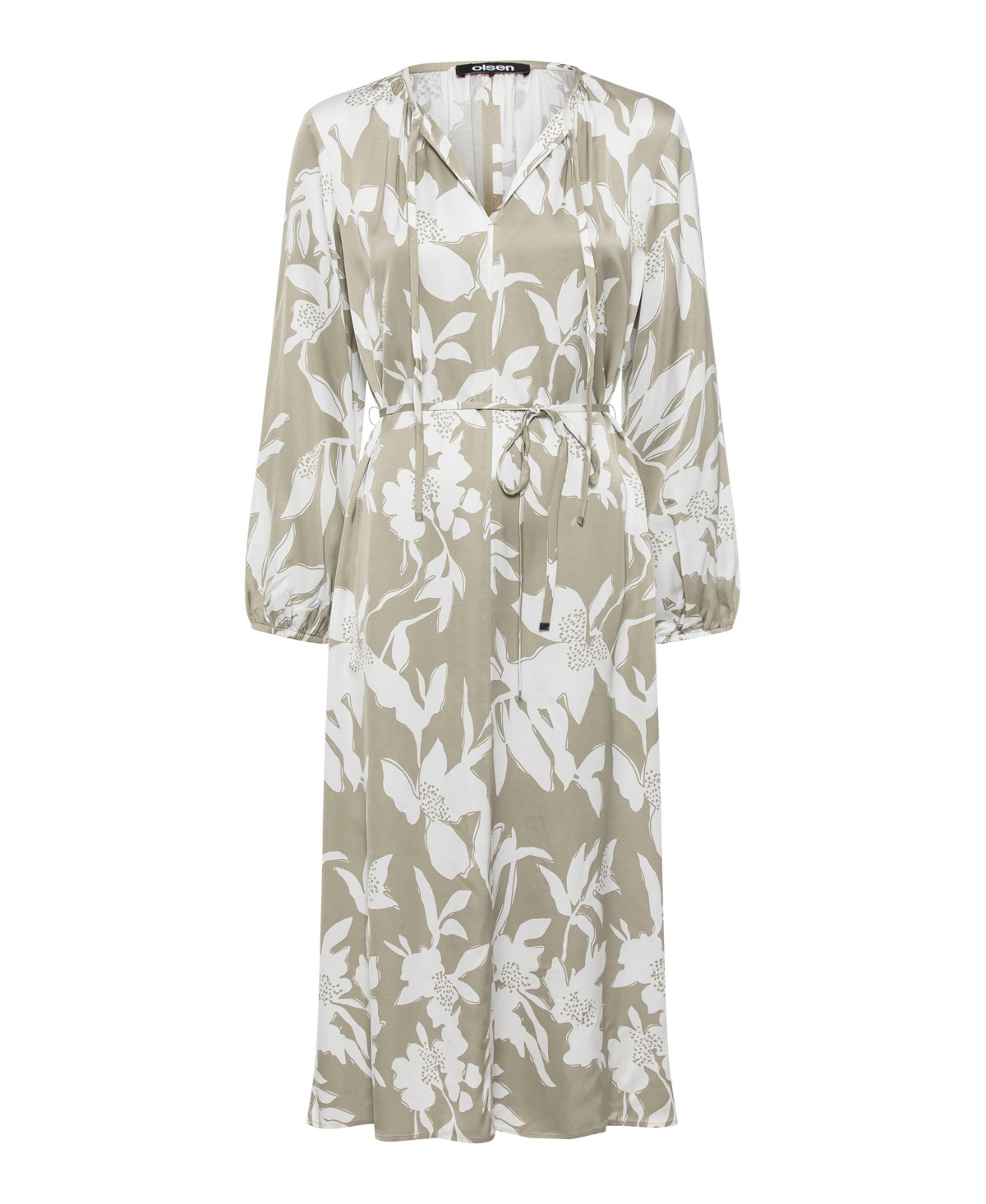 Olsen Women's Long Sleeve Abstract Floral Print Dress