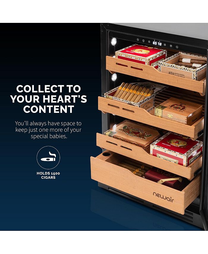 Newair 1,500 Count Electric Cigar Humidor, Builtin Humidification