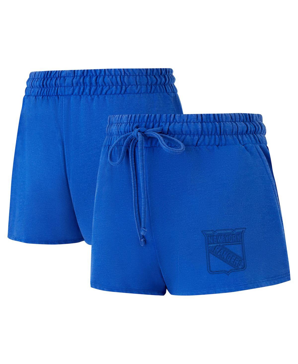 Women's Blue New York Rangers Volley Fleece Shorts - Blue