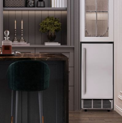 15" Undercounter Ice Maker, 80 lbs Daily Capacity, Built-in/Freestanding Design with Self-Cleaning & LED Controls