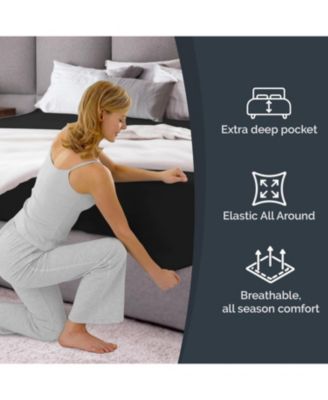 Extra Deep Pocket 18 - 24 Inch Microfiber Fitted Sheet - Queen