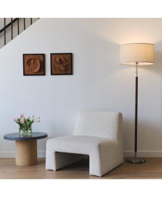 Carter 65" LED Classic Floor Lamp with Walnut Wood Finish