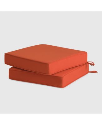 Outdoor Patio Furniture Seat Chair Square Cushions with Piping. Set of 2, 20" x 19"