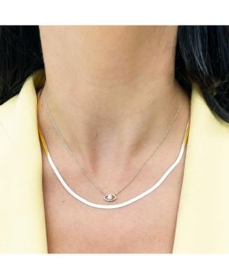 Mini Herringbone Necklace 14K Yellow Gold - 3 millimeters - 18 inches