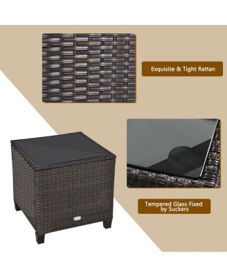 SUGIFT 3 Pieces Rattan Patio Furniture Set with Washable Cushion