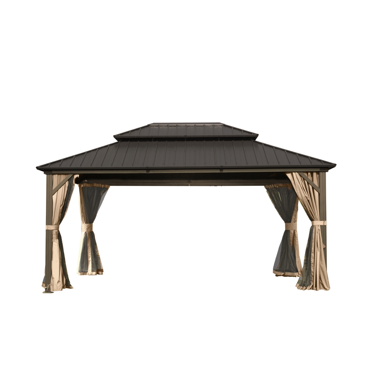 Streamdale Furniture X Hardtop Gazebo, Aluminum Metal Gazebo Withnized Steel Double Roof Canopy