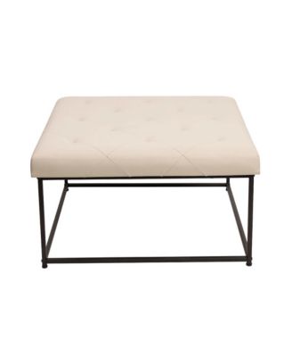 Almas 30-Inch Square Tufted Ottoman With Durable Metal Frame