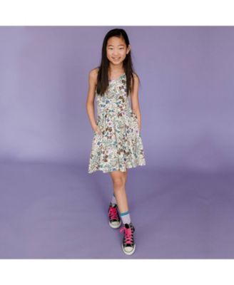 Girls Fair Trade Organic Cotton Print Sleeveless Twirl Dress