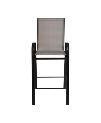 4 Pack Outdoor Barstools With Flex Comfort Material-Patio Stool