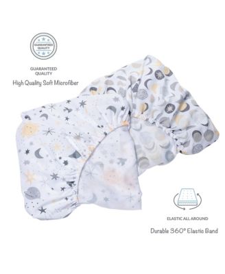 Celestial Moon/Stars 2-Pack Fitted Crib/Toddler Sheet Set