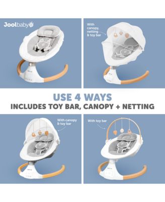 Nova Nature Baby Swing for Newborns – Natural Wood Toys, Electric Motorized Infant Swing, Bluetooth Music