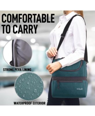 Insulated 2-Compartment Lunch Box Bag With Strap