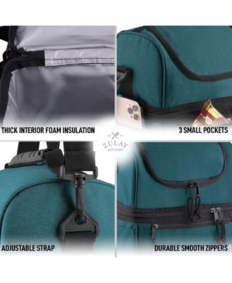 Insulated 2-Compartment Lunch Box Bag With Strap