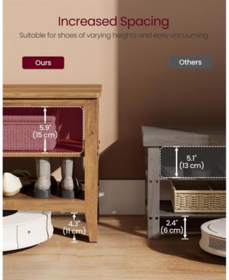 Entryway Storage Bench with Shelves for Shoes and Accessories in Living Room