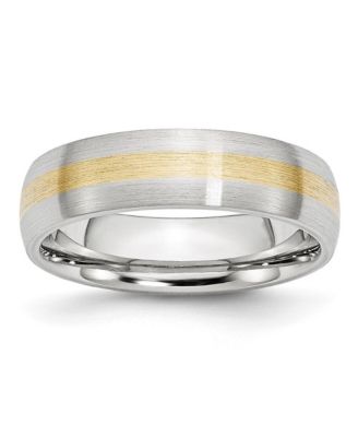 Chisel Cobalt 14k Gold Inlay Satin Wedding Band Ring - Macy's