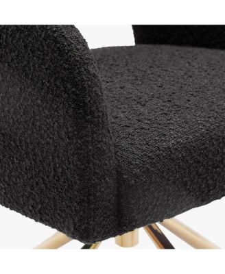 Mid-Century Modern Wide Boucle Swivel Accent Arm Chair (Set of 4)