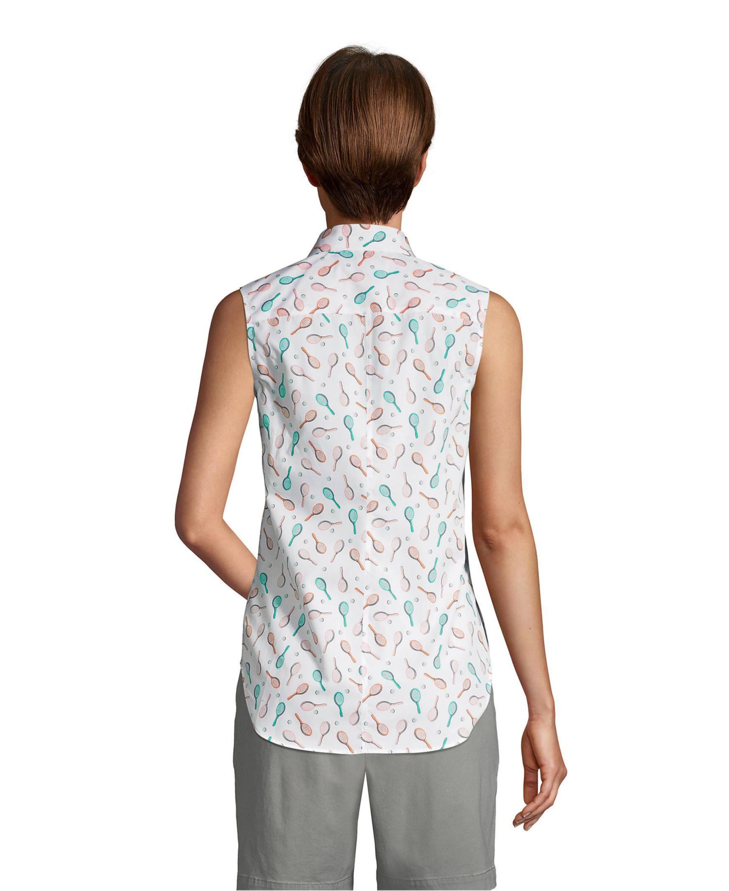 Women's No Iron Supima Cotton Sleeveless Shirt