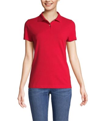 Women's Short Sleeve Basic Mesh Polo Shirt