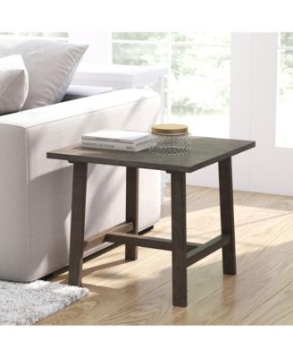 Mabel Farmhouse Trestle End Table, Solid Wood Rustic Accent Table